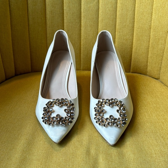 Ivory Rhinestone Pumps - Picture 2 of 7